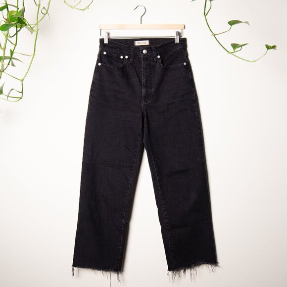 Madewell Perfect Vintage Wide-Leg Jean, Black (Size 27, Cropped) - Picture 1 of 5